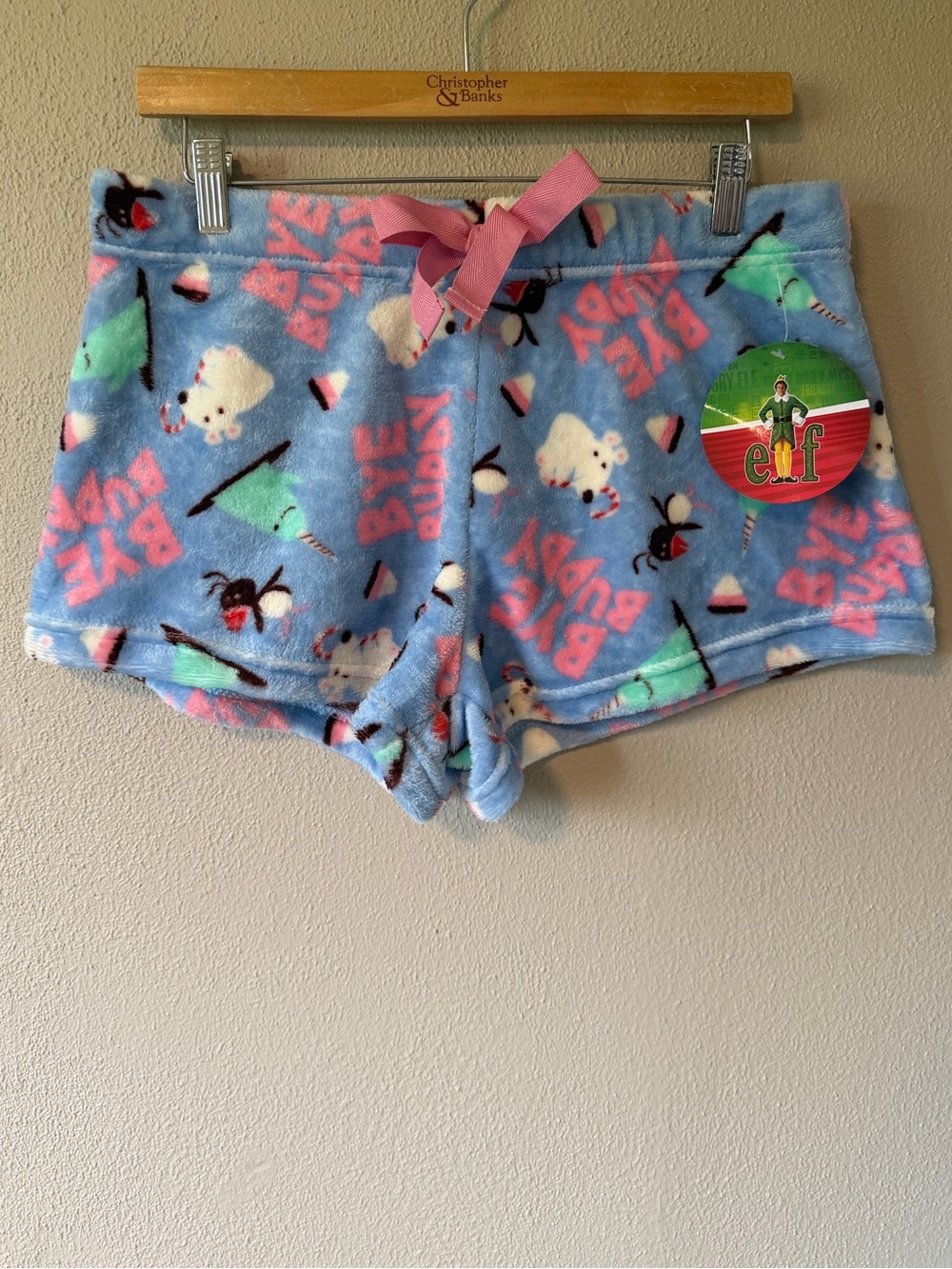 Five Below “Bye Buddy” Fleece Pajama Shorts Size XL NWT